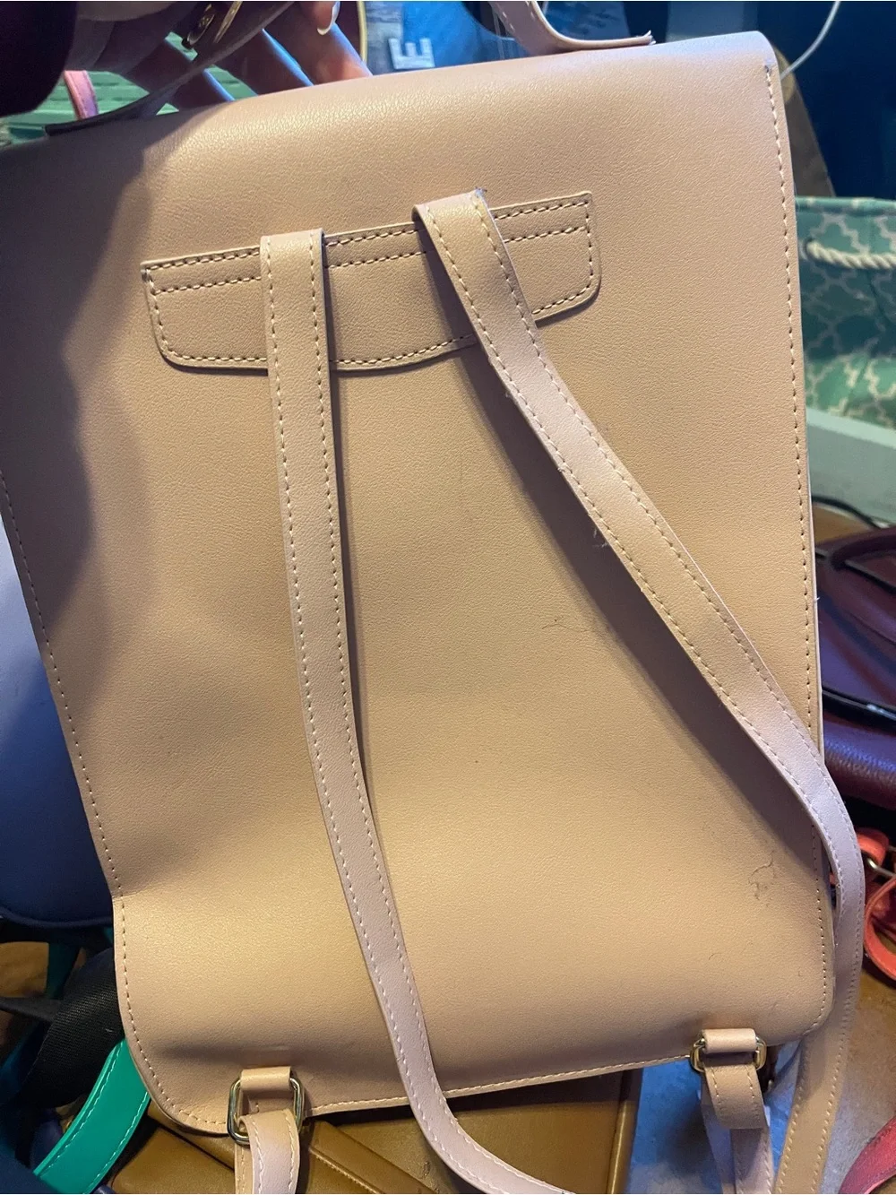 Pink Character Backpack Satchel with Gold Accents
